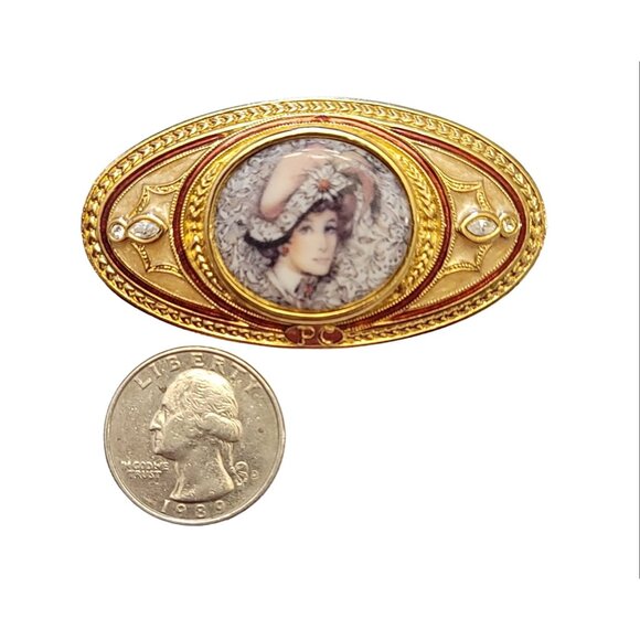 Avon Presidents Club Mrs. Albee Rhinestone Brooch, Signed PC K196 - Picture 4 of 7